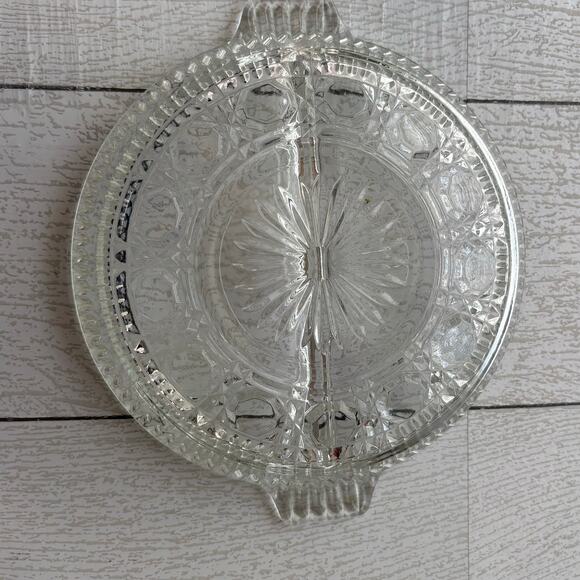 Vintage Federal Glass Windsor Button and Cane Relish Dish - Picture 3 of 7